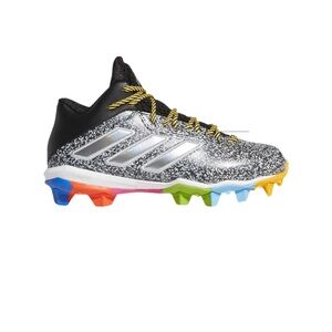 Adidas Kids Black and Silver Football Cleats Sneakers